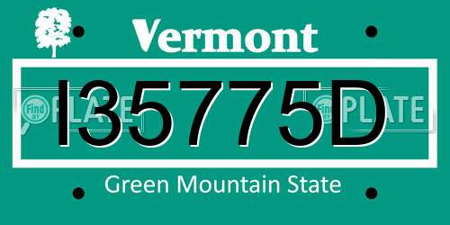 I35775D Vermont License Plate