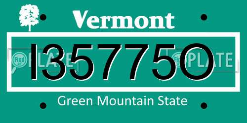 I35775O Vermont License Plate