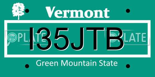 I35JTB Vermont License Plate