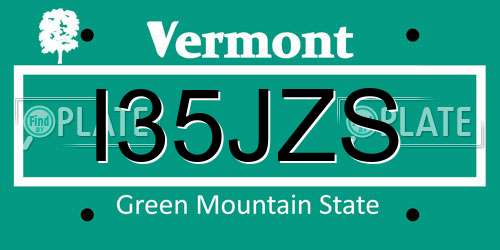 I35JZS Vermont License Plate