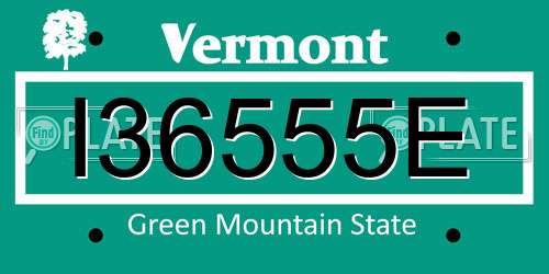 I36555E Vermont License Plate