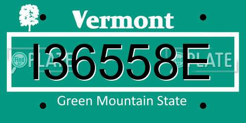 I36558E Vermont License Plate