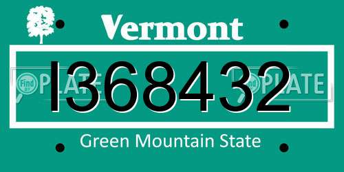 I368432 Vermont License Plate