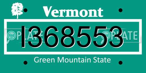 I368553 Vermont License Plate