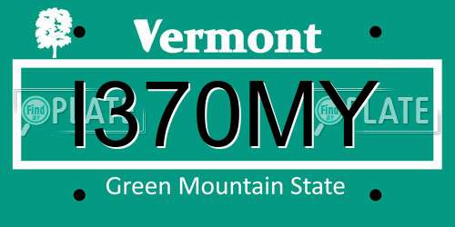 I370MY Vermont License Plate