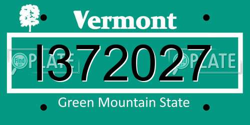 I372027 Vermont License Plate