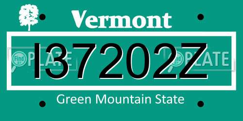 I37202Z Vermont License Plate