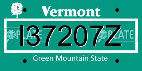 I37207Z Vermont License Plate
