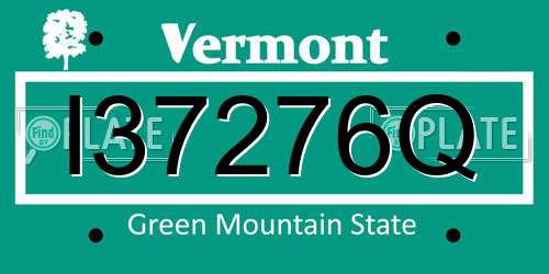 I37276Q Vermont License Plate