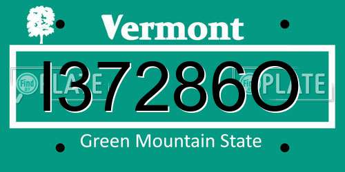 I37286O Vermont License Plate