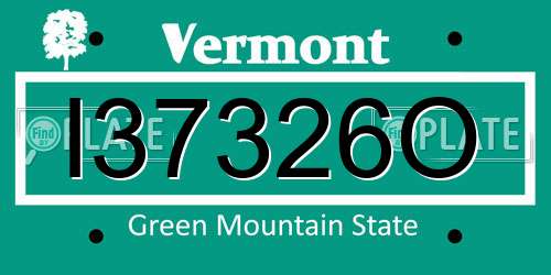 I37326O Vermont License Plate