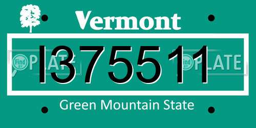 I375511 Vermont License Plate