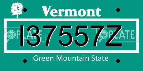 I37557Z Vermont License Plate