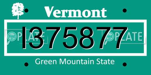 I375877 Vermont License Plate
