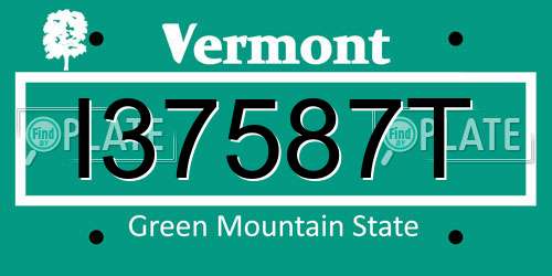 I37587T Vermont License Plate