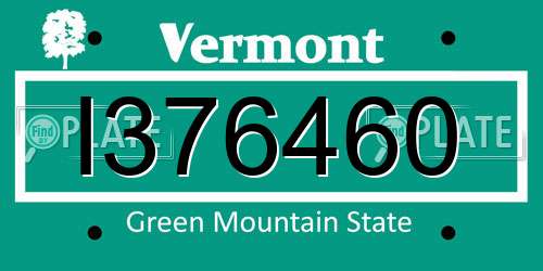 I376460 Vermont License Plate