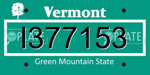 I377153 Vermont License Plate