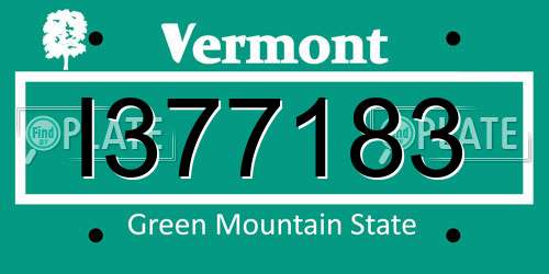 I377183 Vermont License Plate
