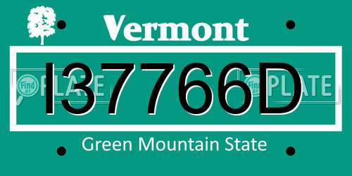 I37766D Vermont License Plate