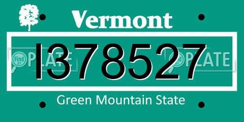 I378527 Vermont License Plate