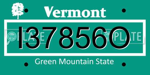 I37856O Vermont License Plate