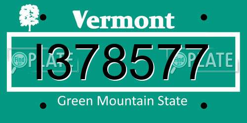 I378577 Vermont License Plate