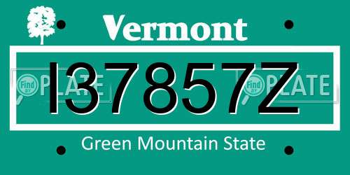 I37857Z Vermont License Plate