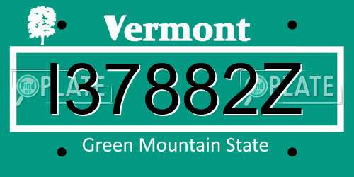 I37882Z Vermont License Plate
