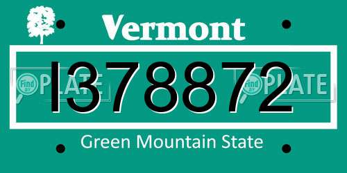 I378872 Vermont License Plate