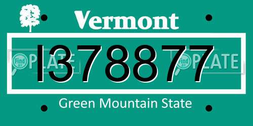 I378877 Vermont License Plate