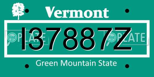 I37887Z Vermont License Plate