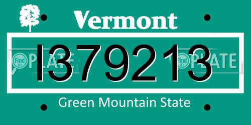I379213 Vermont License Plate