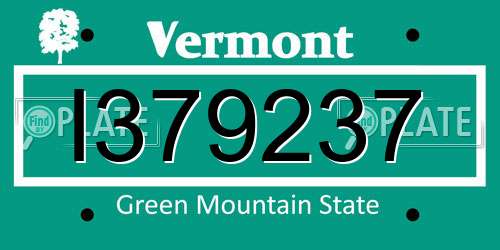 I379237 Vermont License Plate