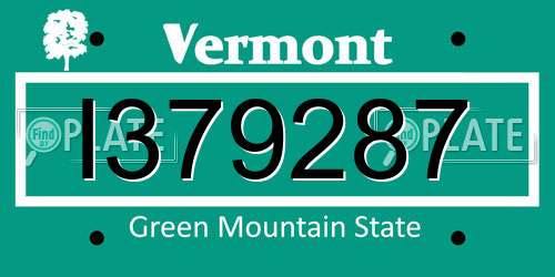 I379287 Vermont License Plate
