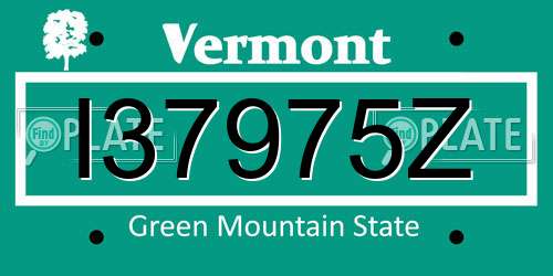 I37975Z Vermont License Plate