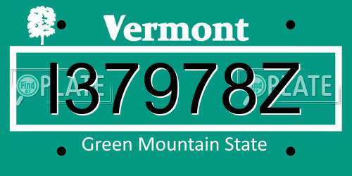 I37978Z Vermont License Plate