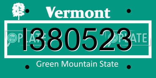 I380523 Vermont License Plate
