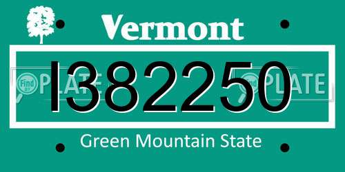 I382250 Vermont License Plate