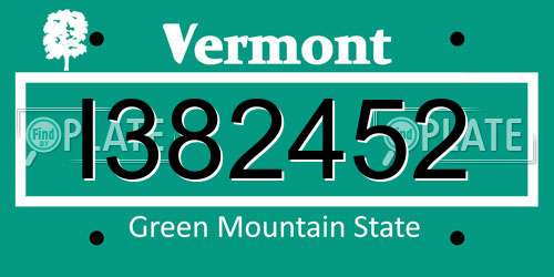 I382452 Vermont License Plate