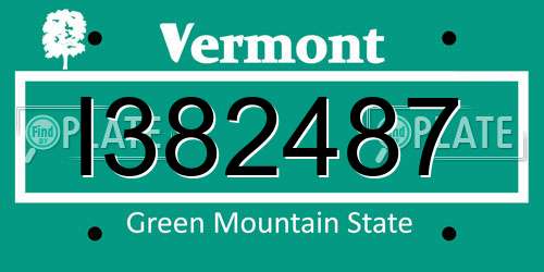 I382487 Vermont License Plate