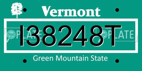 I38248T Vermont License Plate