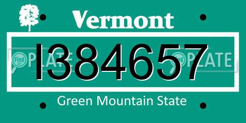 I384657 Vermont License Plate