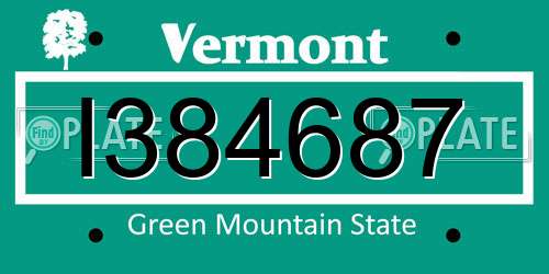 I384687 Vermont License Plate