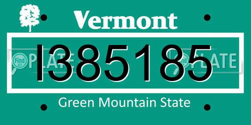 I385185 Vermont License Plate