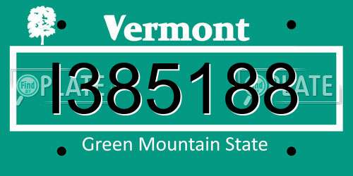 I385188 Vermont License Plate