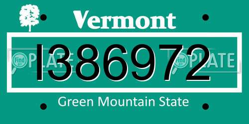 I386972 Vermont License Plate