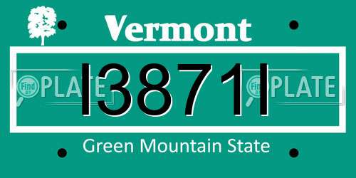 I3871I Vermont License Plate