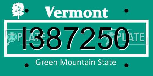 I387250 Vermont License Plate