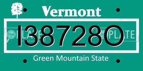 I38728O Vermont License Plate