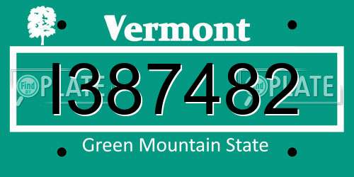 I387482 Vermont License Plate